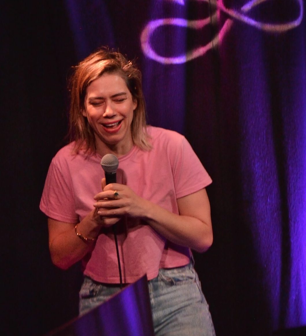 Lou Sanders laughing